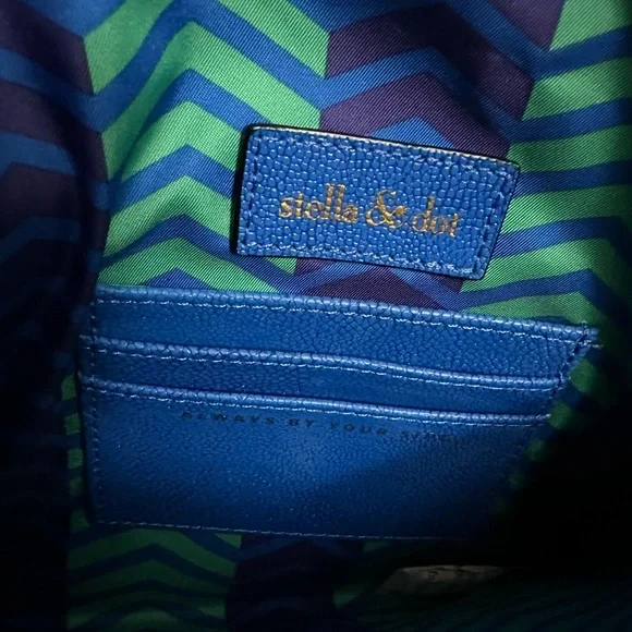 Stella And Dot Envelope Clutch Wristlet COBALT Blue with 3 Card Holders NWOT - Picture 10 of 10